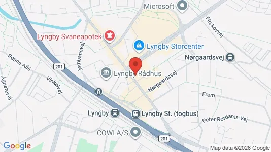 Erhvervslokaler til leje i Kongens Lyngby - kort over placeringen