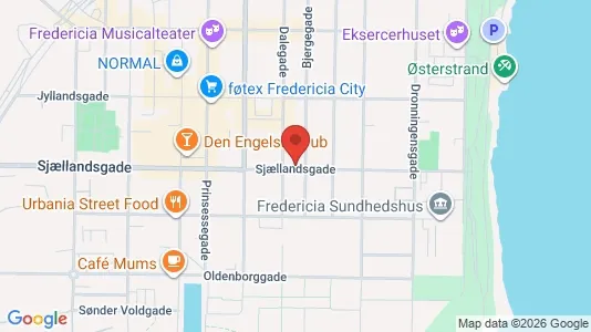 Erhvervslokaler til leje i Fredericia - kort over placeringen