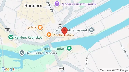 Erhvervslokaler til leje i Randers NØ - kort over placeringen
