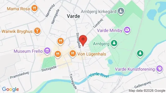 Erhvervslokaler til leje i Varde - kort over placeringen
