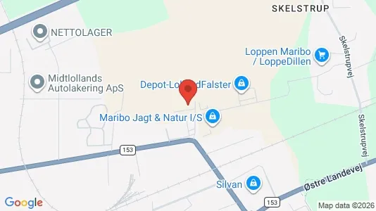 Erhvervslokaler til leje i Maribo - kort over placeringen