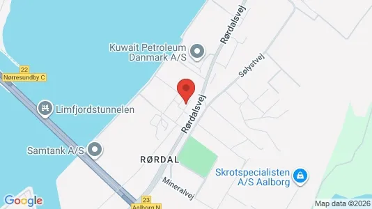 Erhvervslokaler til leje i Aalborg Øst - kort over placeringen