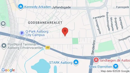 Erhvervslokaler til leje i Aalborg Centrum - kort over placeringen