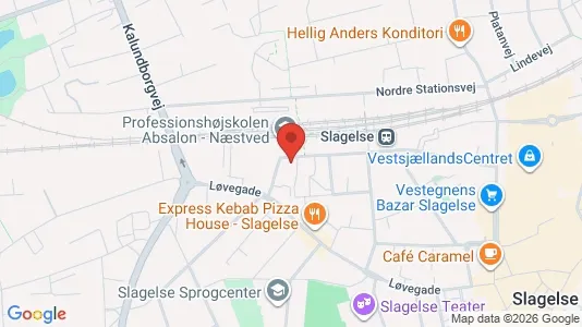 Erhvervslokaler til leje i Slagelse - kort over placeringen