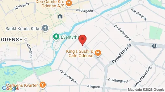 Erhvervslokaler til leje i Odense C - kort over placeringen