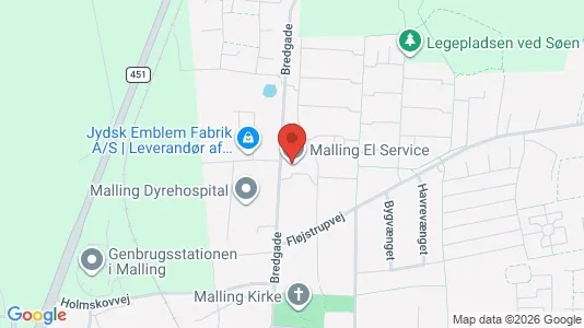 Erhvervslokaler til leje i Malling - kort over placeringen