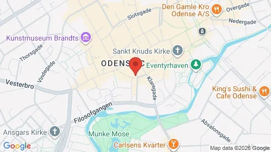 Erhvervslokaler til leje i Odense C - kort over placeringen