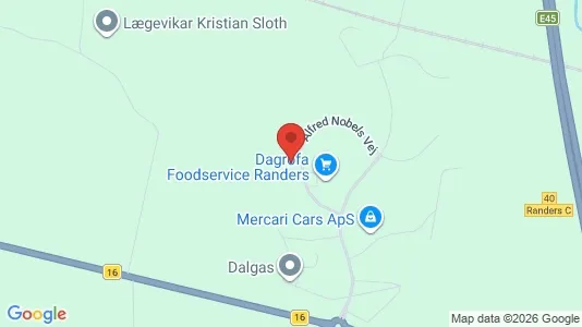Erhvervslokaler til leje i Randers NV - kort over placeringen