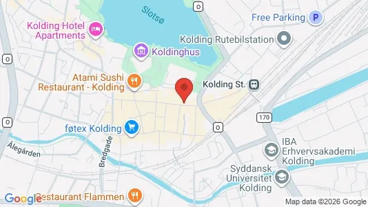 Erhvervslokaler til leje i Kolding - kort over placeringen
