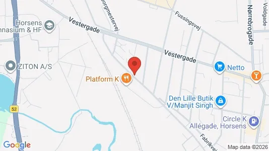 Erhvervslokaler til leje i Horsens - kort over placeringen