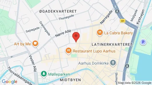 Erhvervslokaler til leje i Århus C - kort over placeringen