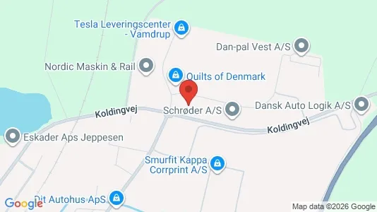 Erhvervslokaler til leje i Vamdrup - kort over placeringen