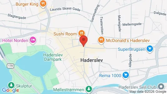 Erhvervslokaler til leje i Haderslev - kort over placeringen