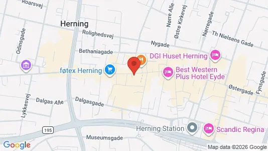 Erhvervslokaler til leje i Herning - kort over placeringen
