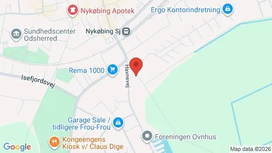 Erhvervslokaler til leje i Nykøbing Sjælland - kort over placeringen
