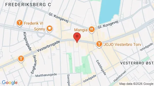 Erhvervslokaler til leje i Vesterbro - kort over placeringen