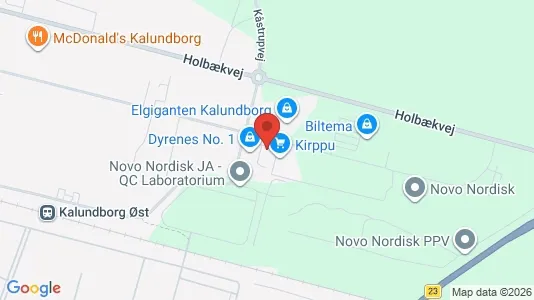 Erhvervslokaler til leje i Kalundborg - kort over placeringen