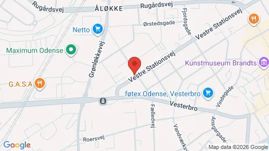 Erhvervslokaler til leje i Odense C - kort over placeringen