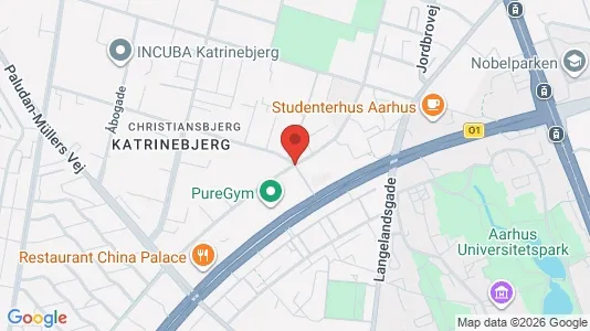 Erhvervslokaler til leje i Århus N - kort over placeringen
