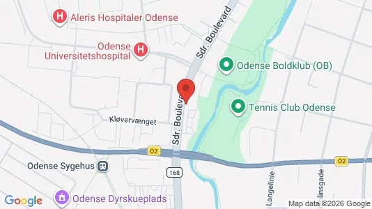 Erhvervslokaler til leje i Odense C - kort over placeringen
