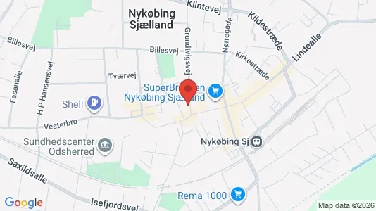 Erhvervslokaler til leje i Nykøbing Sjælland - kort over placeringen