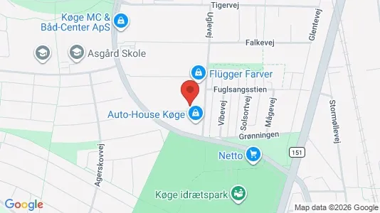 Erhvervslokaler til leje i Køge - kort over placeringen