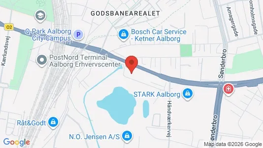 Erhvervslokaler til leje i Aalborg Centrum - kort over placeringen