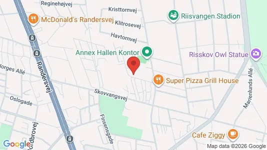 Erhvervslokaler til leje i Århus N - kort over placeringen