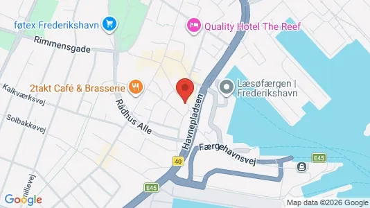 Erhvervslokaler til leje i Frederikshavn - kort over placeringen