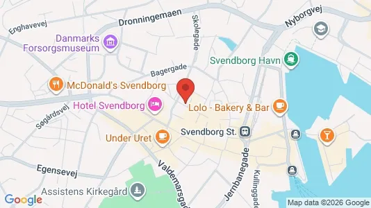 Erhvervslokaler til leje i Svendborg - kort over placeringen