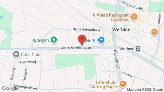 Erhvervslokaler til leje i Værløse - kort over placeringen