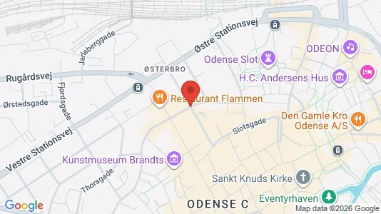 Erhvervslokaler til leje i Odense C - kort over placeringen