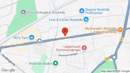 Erhvervslokaler til leje i Roskilde - kort over placeringen