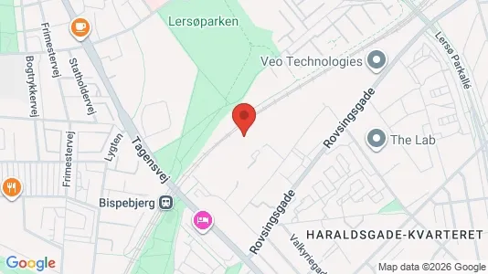 Erhvervslokaler til leje i Nørrebro - kort over placeringen