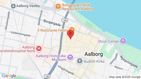 Erhvervslokaler til leje i Aalborg Centrum - kort over placeringen