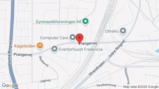 Erhvervslokaler til leje i Fredericia - kort over placeringen
