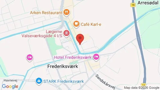 Erhvervslokaler til leje i Frederiksværk - kort over placeringen
