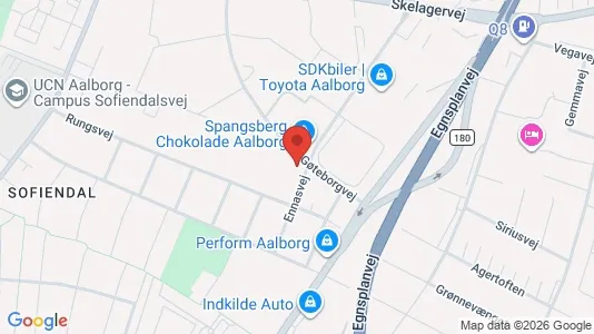 Erhvervslokaler til leje i Aalborg SV - kort over placeringen