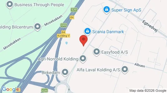 Erhvervslokaler til leje i Kolding - kort over placeringen