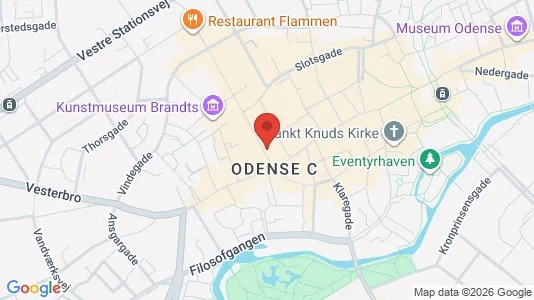 Erhvervslokaler til leje i Odense C - kort over placeringen
