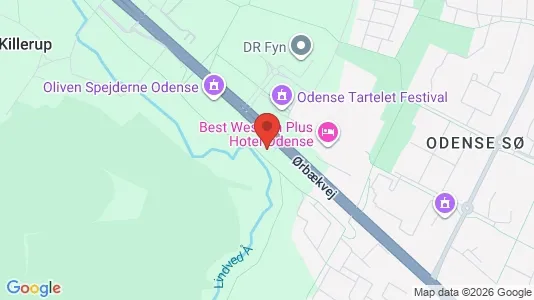 Erhvervslokaler til leje i Odense SØ - kort over placeringen