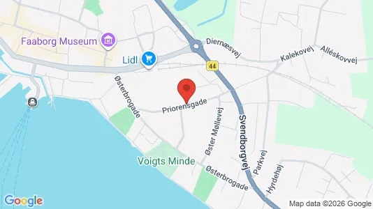 Erhvervslokaler til leje i Faaborg - kort over placeringen