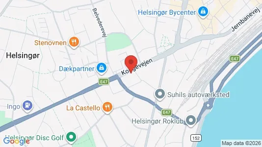 Erhvervslokaler til leje i Helsingør - kort over placeringen