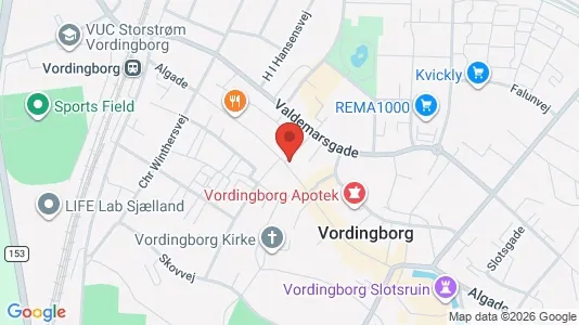 Erhvervslokaler til leje i Vordingborg - kort over placeringen
