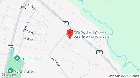 Erhvervslokaler til leje i Vejen - kort over placeringen