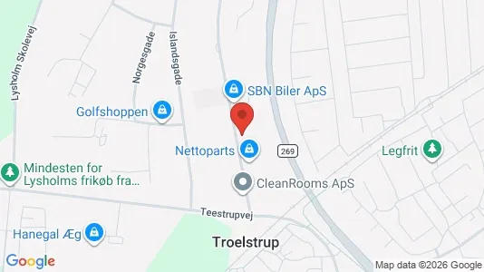 Erhvervslokaler til leje i Haslev - kort over placeringen