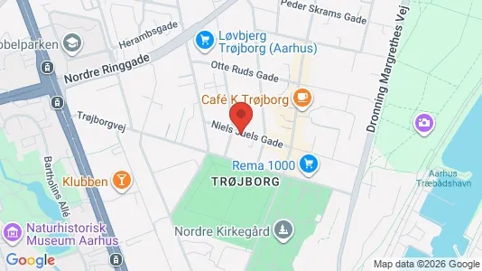 Erhvervslokaler til leje i Århus N - kort over placeringen