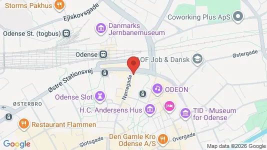 Erhvervslokaler til leje i Odense C - kort over placeringen