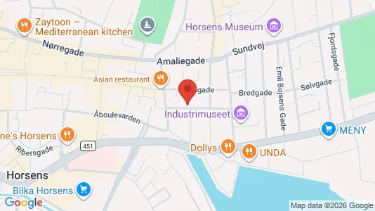 Erhvervslokaler til leje i Horsens - kort over placeringen