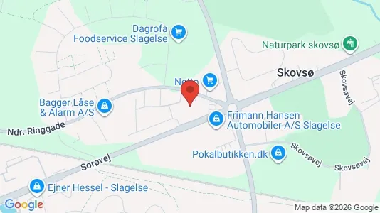 Erhvervslokaler til leje i Slagelse - kort over placeringen